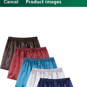 Five pairs New never worn polyester satin boxers